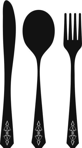 餐具的黑色图片下载