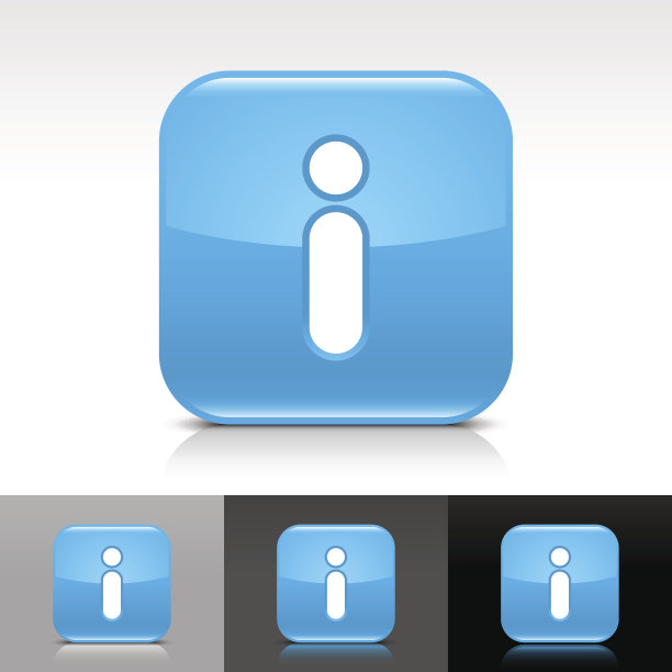 蓝色图标信息标志光滑圆角正方形互联网按钮图片下载