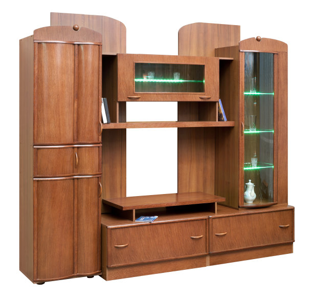 带玻璃门的木制橱柜图片下载