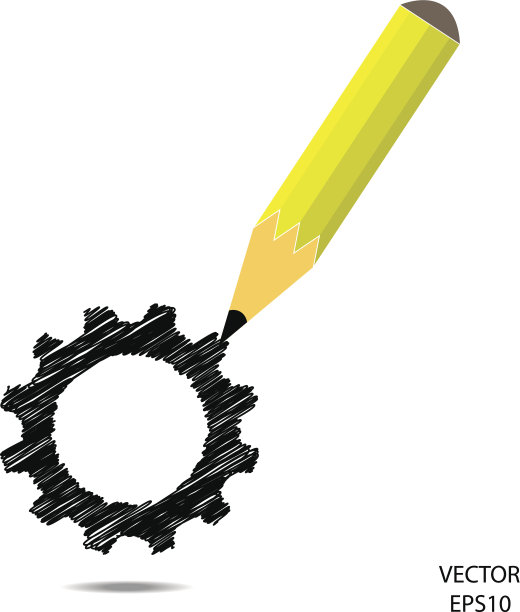 啮合齿轮在白色背景上。图片下载