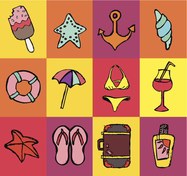 旅游暑期元素图片下载