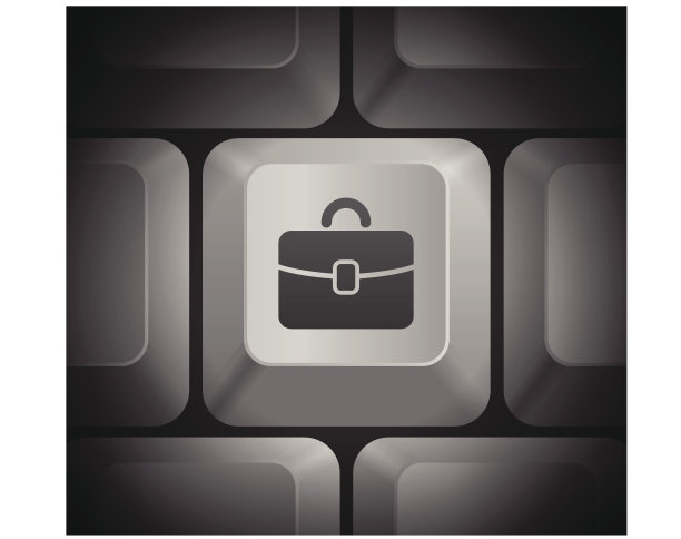 电脑键盘上的公文包图标图片下载