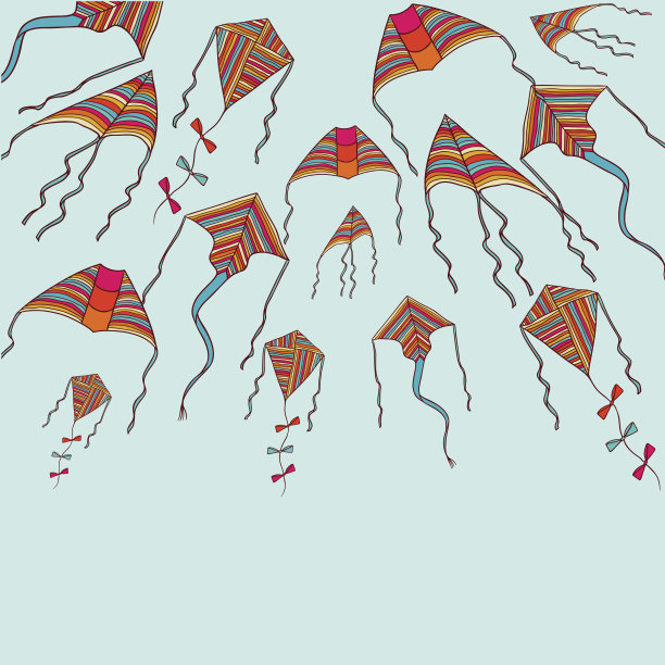 矢量风筝为您的设计。手绘插图。图片下载
