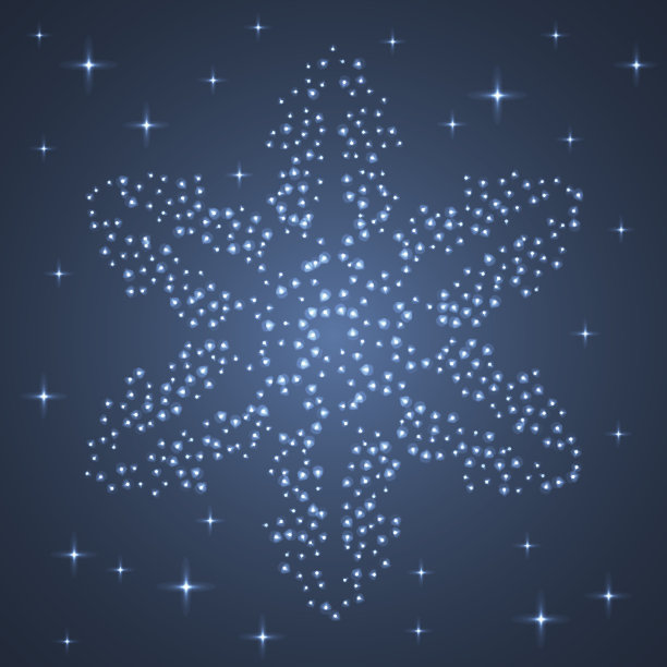 明亮的恒星的雪花。图片下载