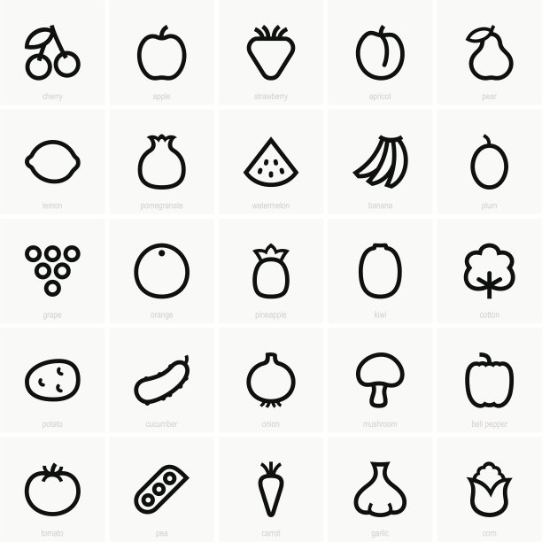 水果和蔬菜图标图片下载