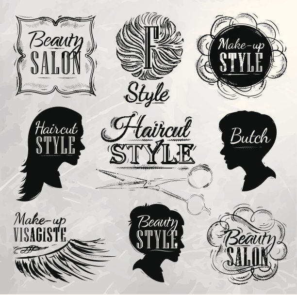 设置美容院图标。煤炭。图片下载