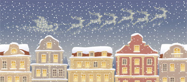 圣诞老人的雪橇素材图片