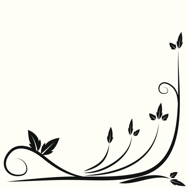 花的黑色边框素材图片