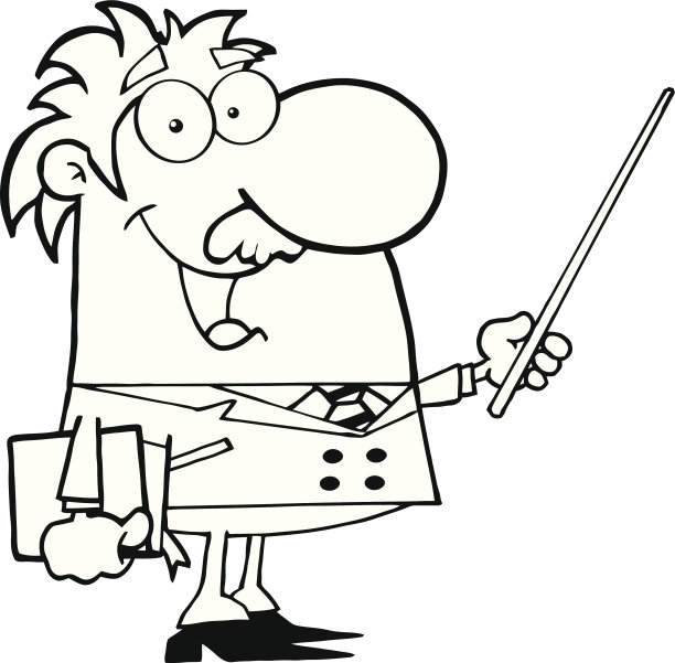 拿着指针的黑白教授图片下载