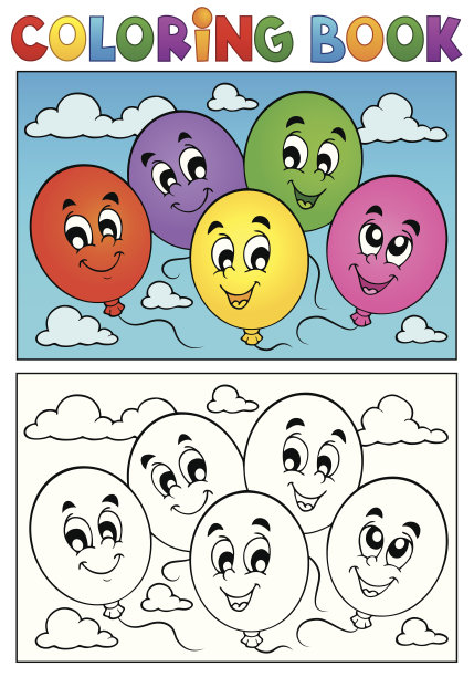 彩色书气球主题1图片下载