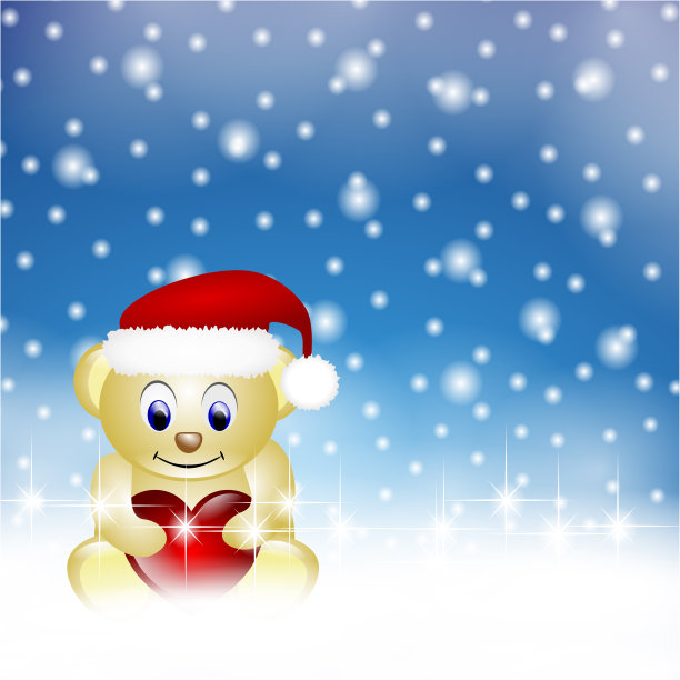 泰迪圣诞背景图片下载