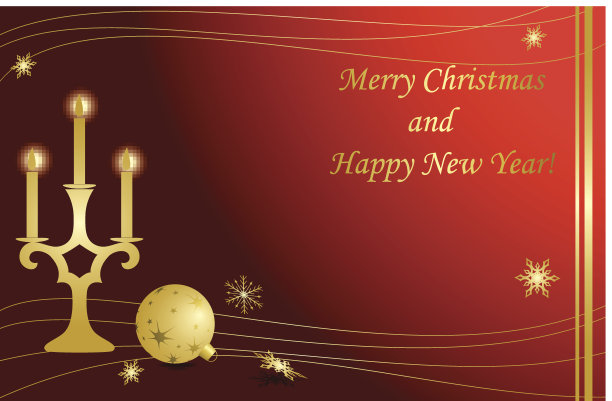 圣诞背景与黄金装饰图片下载