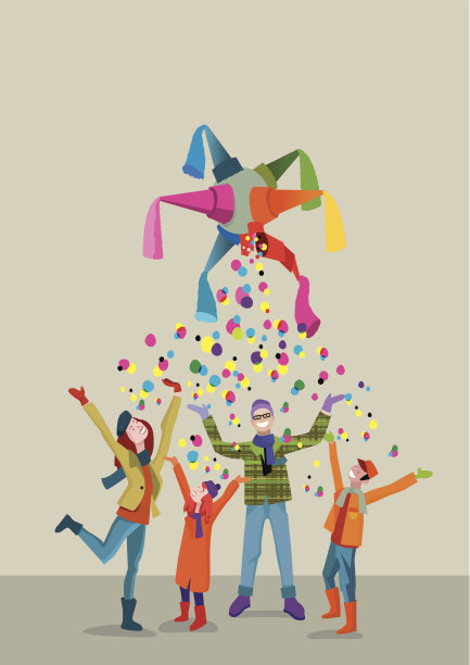 元旦插画素材ID：101531638