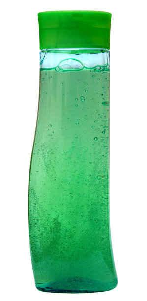 装有液体肥皂、沐浴露或洗发水的塑料瓶。图片下载