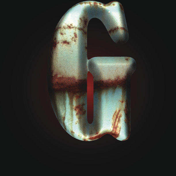 向量旧金属字母图片下载