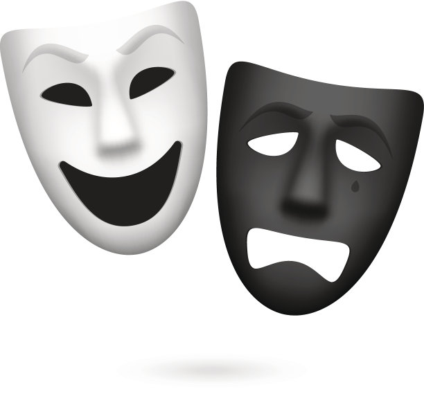 喜剧和悲剧的戏剧面具图片下载