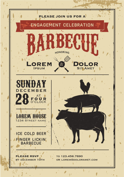 矢量插图的复古邀请卡图片下载