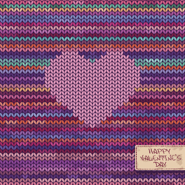 情人节编织的无缝图案或心形卡片图片下载