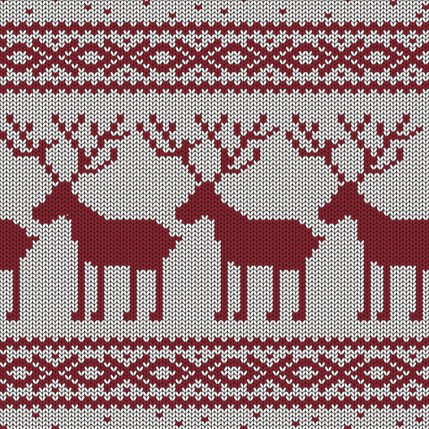 斯堪的纳维亚针织无缝花纹图片下载