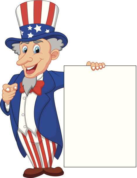 带有空白标志的山姆大叔漫画图片下载