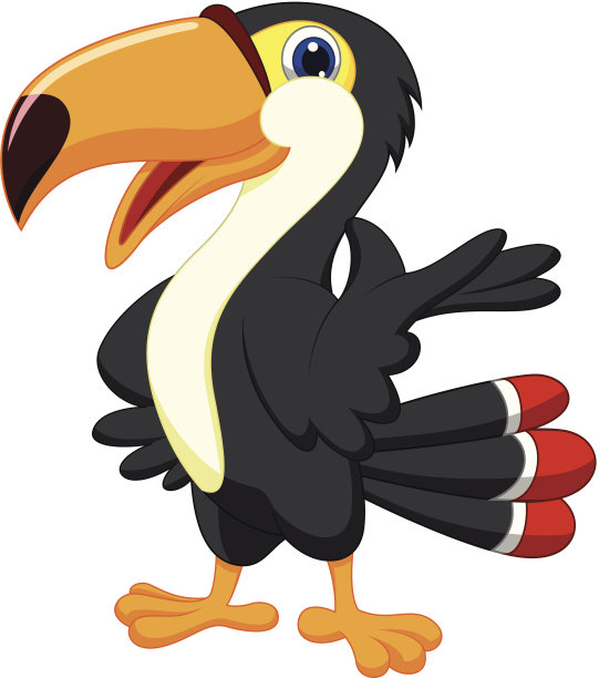可爱巨嘴鸟卡通呈现图片下载
