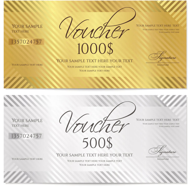 礼品券(券/券)条纹图案，弓(钱，货币，支票)图片下载