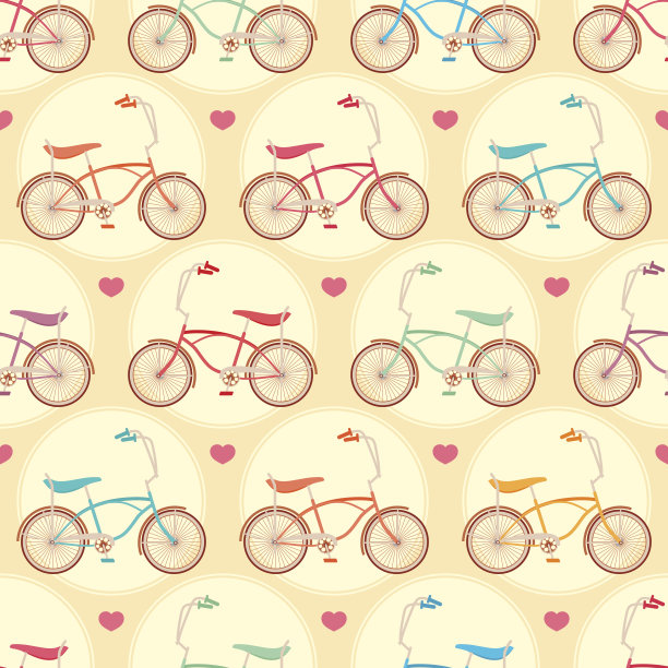 自行车和粉红色的心图片下载