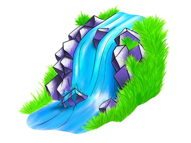 瀑布在石头上图片下载