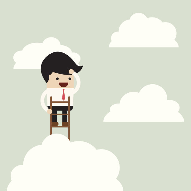 爬上云梯的商人图片下载