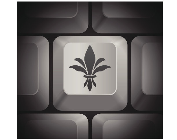 电脑键盘上的Fleur De Lis图标图片下载