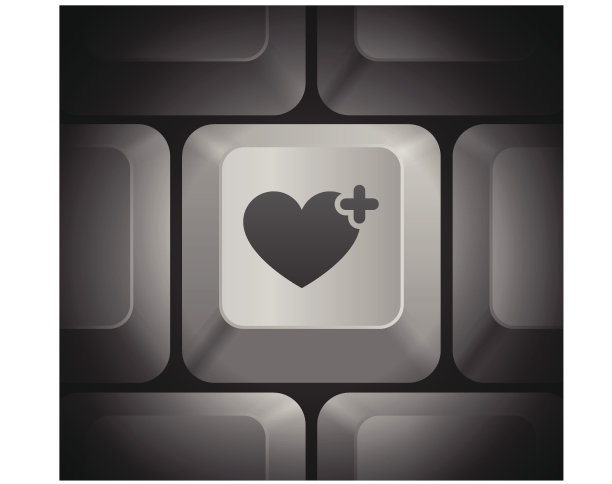 电脑键盘上的心形图标图片下载