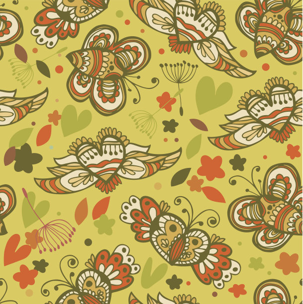 涂鸦花卉无缝背景图片下载