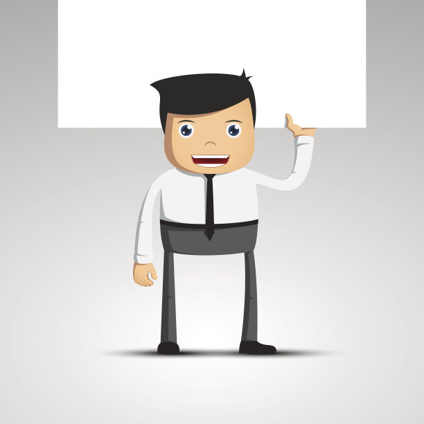 穿着西装的卡通男人。图片下载