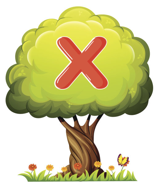 有一个字母X的树图片下载