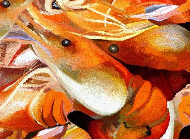 烤大虾或王虾烧烤图片下载