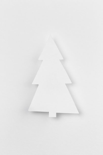 明信片和纸圣诞树图片下载