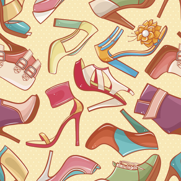 无缝背景与女鞋- 2图片下载