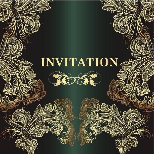 豪华矢量邀请卡皇室风格素材图片