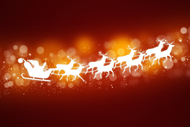 圣诞老人驾驶雪橇的插图图片下载