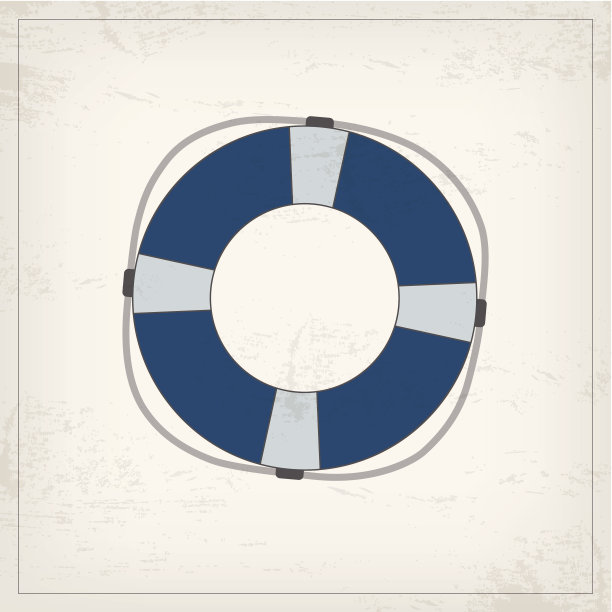 带救生圈的老式航海卡片图片下载