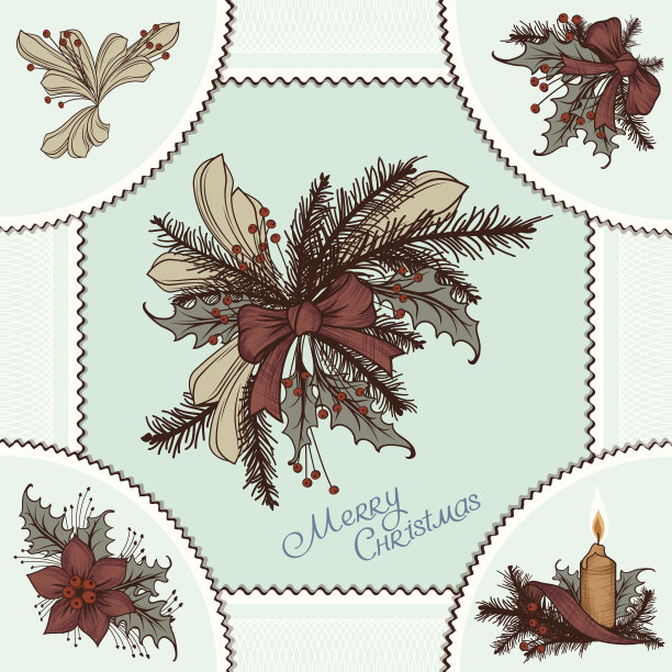 绘制圣诞花束图片下载