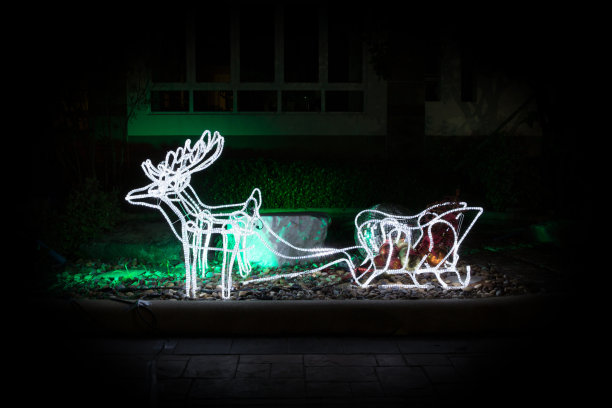 闪亮的圣诞驯鹿。图片下载