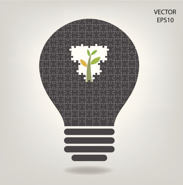 拼图灯泡图片下载