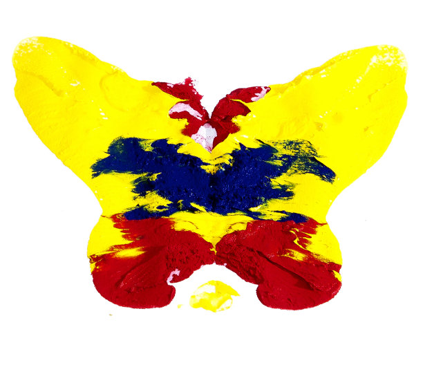 抽象的彩色蝴蝶在白色的背景图片下载