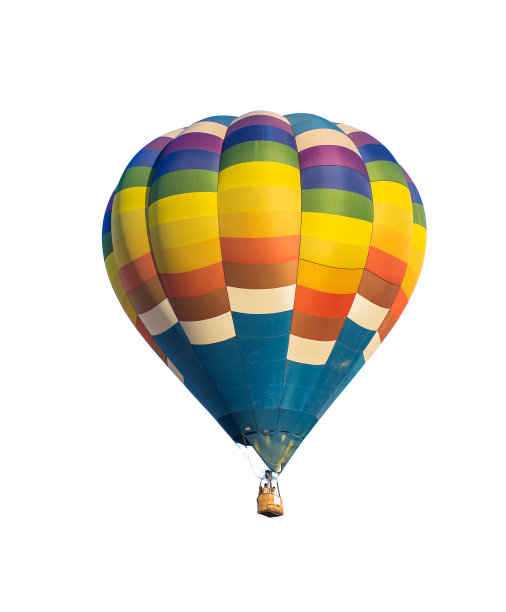彩色的热气球孤立在白色的背景图片下载