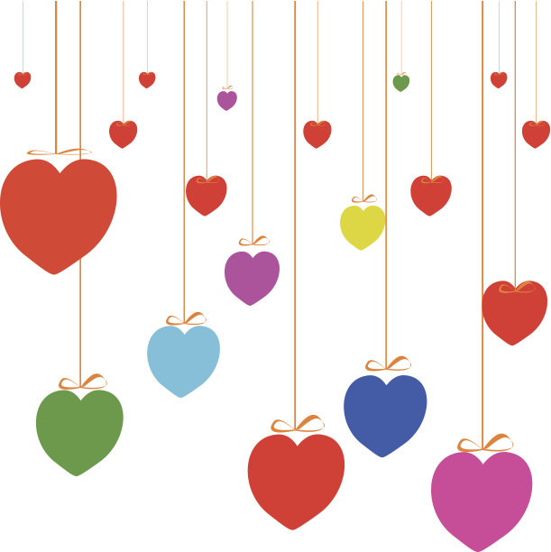 情人节纸心卡，矢量插图图片下载