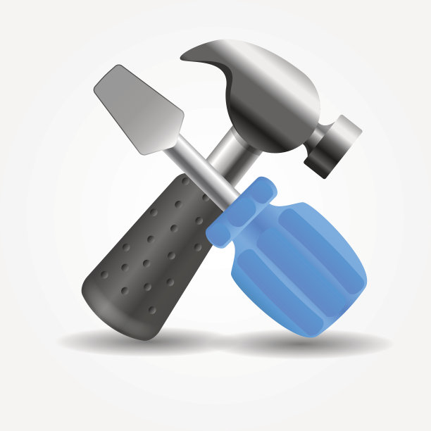 螺丝刀和锤子图标矢量插图图片下载