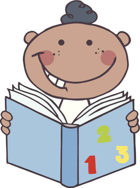 非裔美国男孩在读一本书图片下载