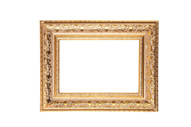 复古的金色框架与空白空间。图片下载