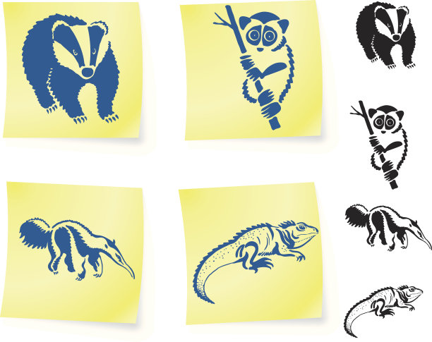 动物图画贴在它的笔记图片下载